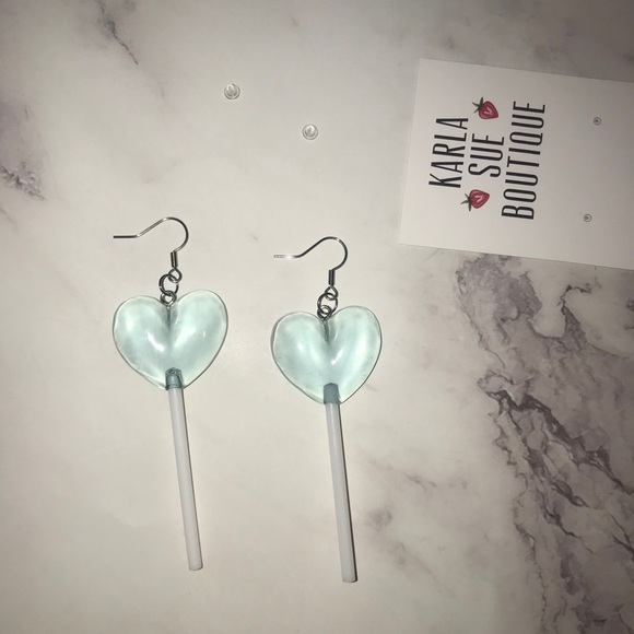 Heart Shape Lollipop Earrings - Picture 6 of 7